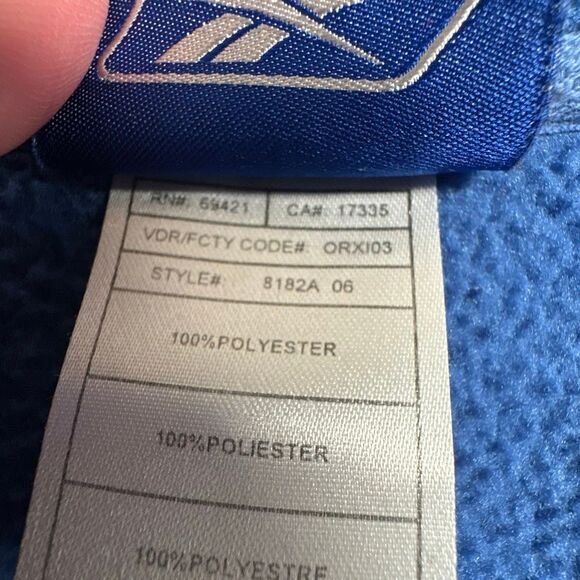 NFL Reebok Indianapolis Colts Large Fleece Quarter Zip Pullover Blue White Shack - Picture 7 of 9